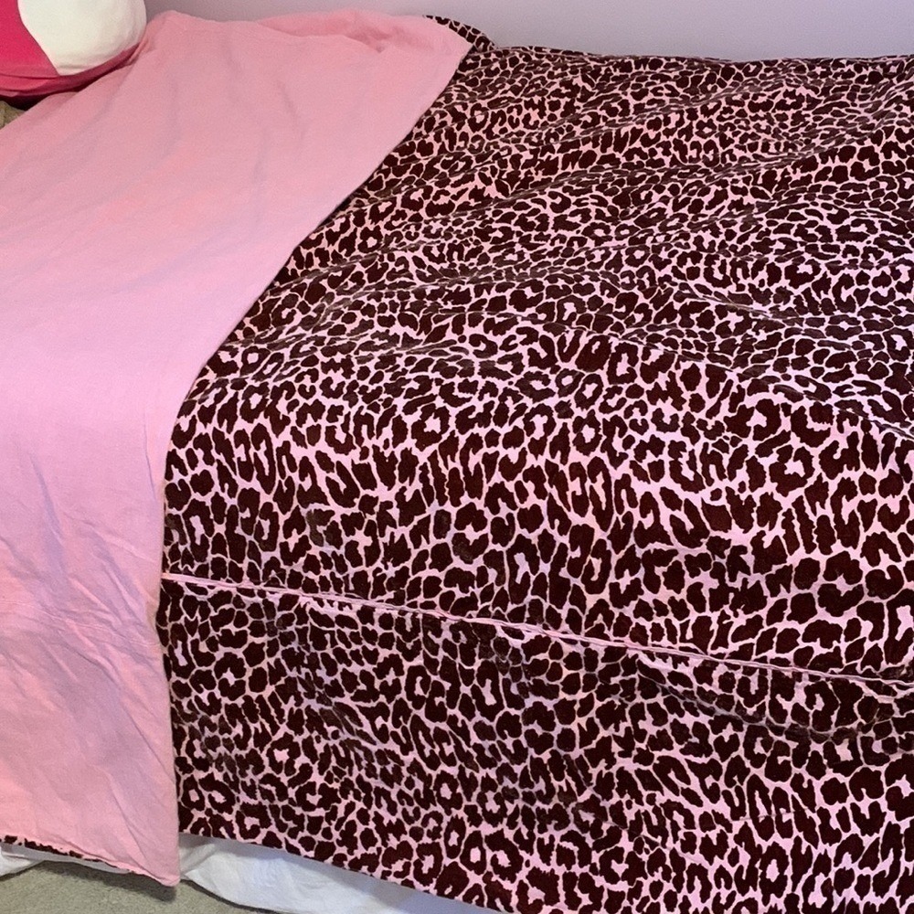 Pier 1 velvet Amit print duvet cover pink brown size twin‎